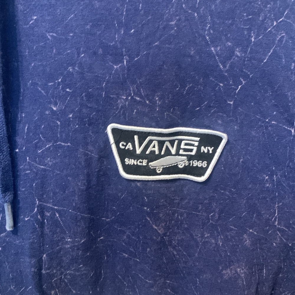 Vans Unisex Light Hoodie In Patterned Navy And Off White - Picture 4 of 6